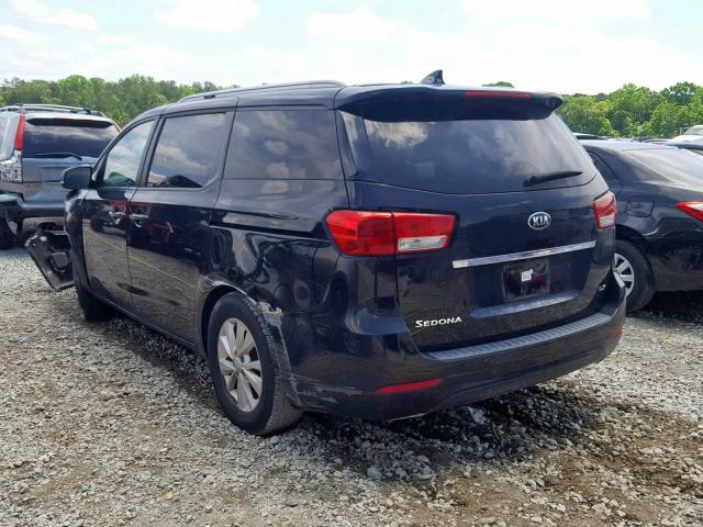 KNDMB5C16G6084166 - 2016 KIA SEDONA LX BLACK photo 3