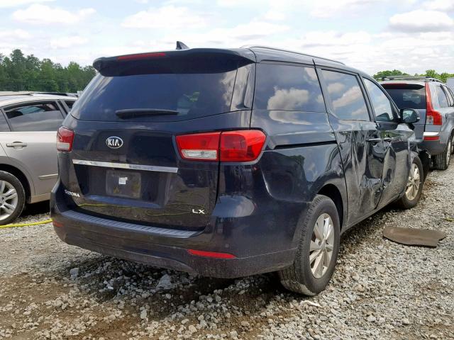 KNDMB5C16G6084166 - 2016 KIA SEDONA LX BLACK photo 4