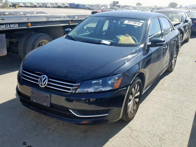 1VWAP7A35DC014995 - 2013 VOLKSWAGEN PASSAT S BLACK photo 2