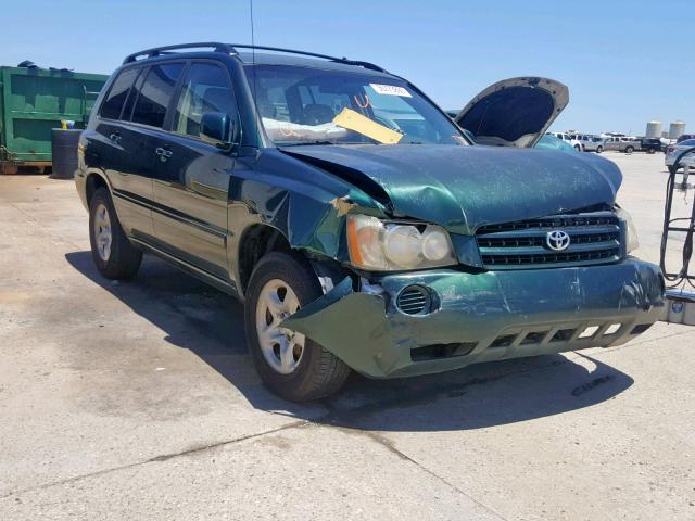 JTEGD21A630072083 - 2003 TOYOTA HIGHLANDER GREEN photo 1