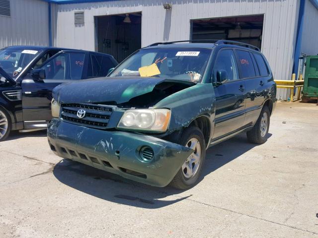 JTEGD21A630072083 - 2003 TOYOTA HIGHLANDER GREEN photo 2