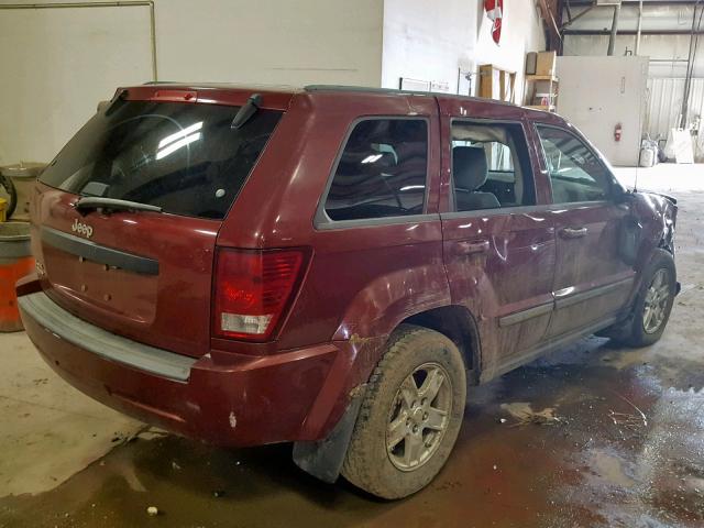 1J8GR48K17C662317 - 2007 JEEP GRAND CHER BURGUNDY photo 4