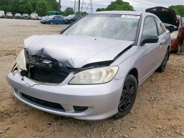 1HGEM22115L067208 - 2005 HONDA CIVIC DX V SILVER photo 2