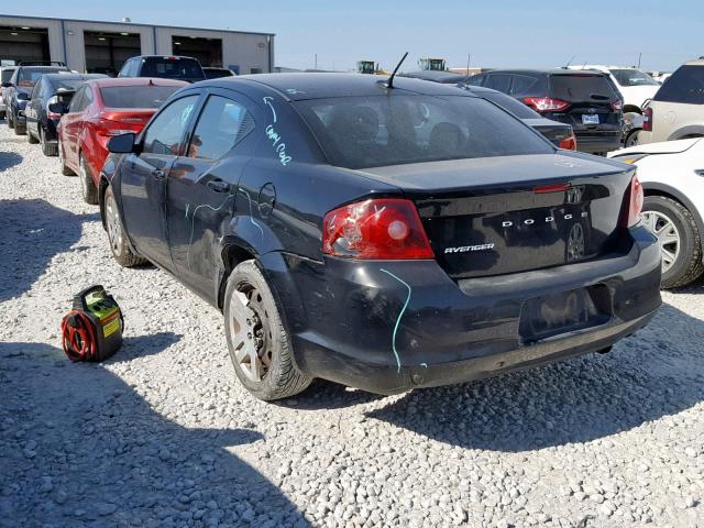 1B3BD4FBXBN543926 - 2011 DODGE AVENGER EX BLACK photo 3