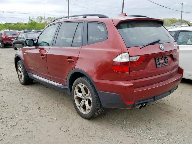 WBXPC9C4XAWJ31575 - 2010 BMW X3 XDRIVE3 BURGUNDY photo 3