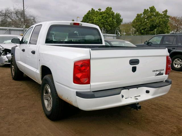 1D7CE3GK9AS166021 - 2010 DODGE DAKOTA SXT WHITE photo 3