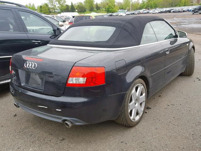 WUARL48H54K900177 - 2004 AUDI S4 QUATTRO BLUE photo 4