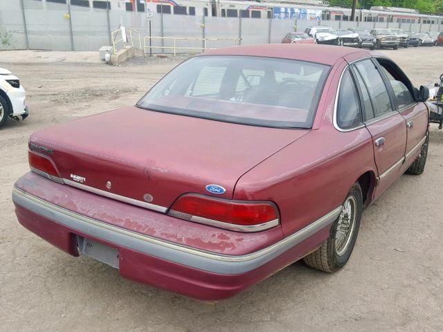 2FACP74W9NX142216 - 1992 FORD CROWN VICT BURGUNDY photo 4