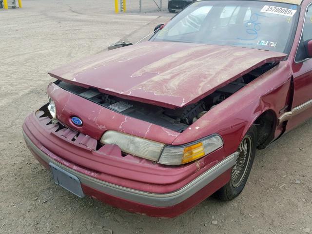 2FACP74W9NX142216 - 1992 FORD CROWN VICT BURGUNDY photo 9