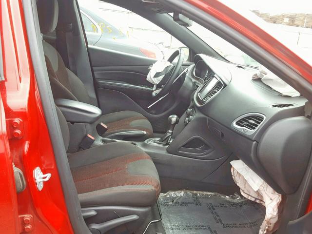 1C3CDFBB3GD635580 - 2016 DODGE DART SXT RED photo 5