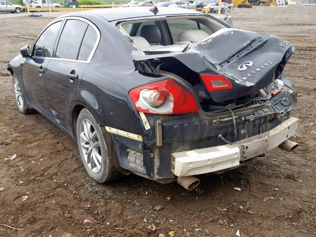 JNKCV61F09M362788 - 2009 INFINITI G37 BLACK photo 3