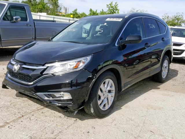 5J6RM4H77GL136732 - 2016 HONDA CR-V EXL BLACK photo 2