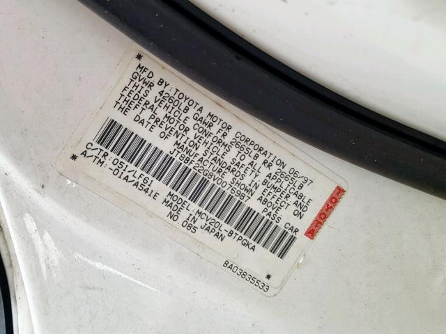 JT8BF22G8V0076987 - 1997 LEXUS ES 300 WHITE photo 10