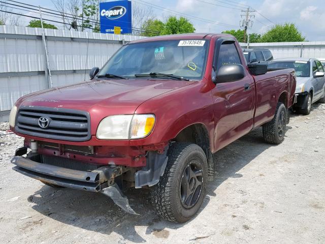 5TBJN32172S256657 - 2002 TOYOTA TUNDRA MAROON photo 2