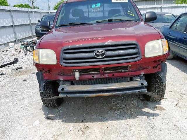 5TBJN32172S256657 - 2002 TOYOTA TUNDRA MAROON photo 9