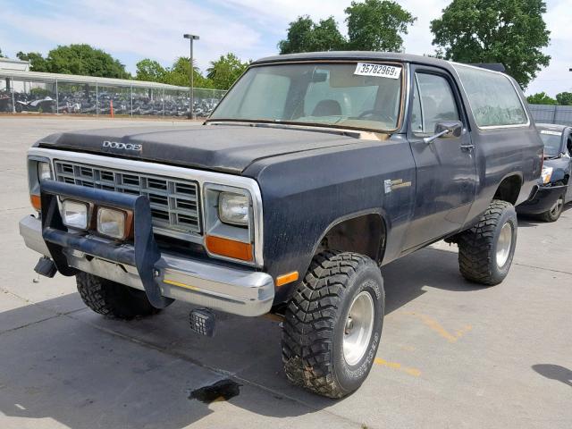 1B4GW12TXFS693115 - 1985 DODGE RAMCHARGER BLACK photo 2