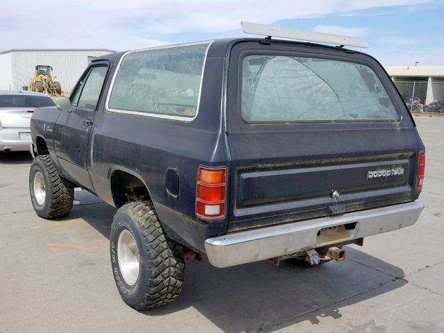 1B4GW12TXFS693115 - 1985 DODGE RAMCHARGER BLACK photo 3