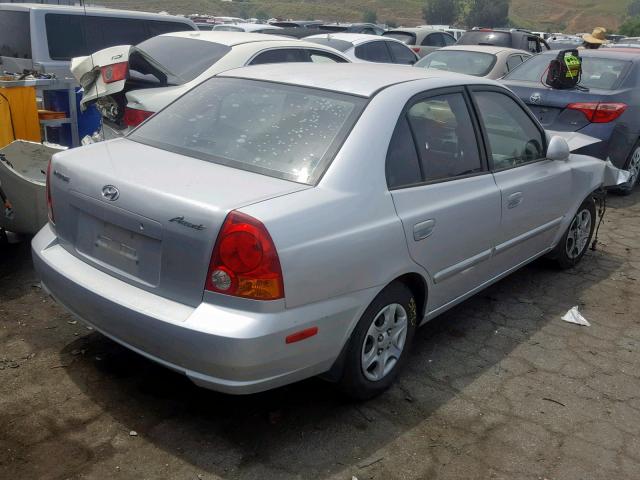 KMHCG45C33U464539 - 2003 HYUNDAI ACCENT GL SILVER photo 4