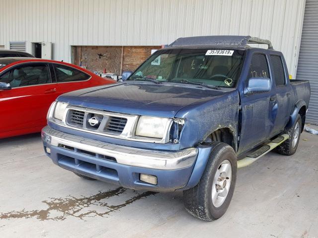 1N6ED27T2YC392718 - 2000 NISSAN FRONTIER C BLUE photo 2