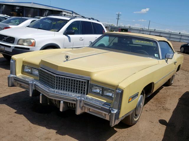 6L67S5Q409065 - 1975 CADILLAC ELDORADO C YELLOW photo 2