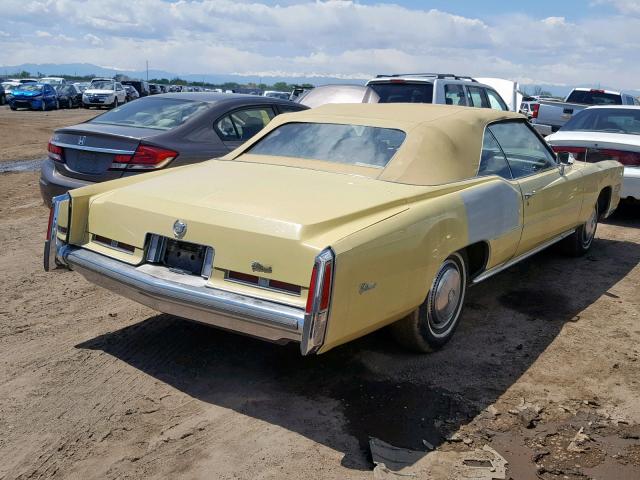 6L67S5Q409065 - 1975 CADILLAC ELDORADO C YELLOW photo 4