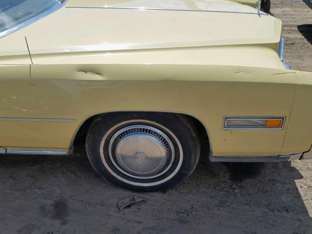 6L67S5Q409065 - 1975 CADILLAC ELDORADO C YELLOW photo 9