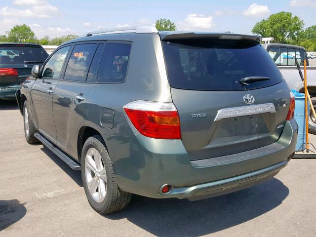 JTEES42A682040981 - 2008 TOYOTA HIGHLANDER GREEN photo 3