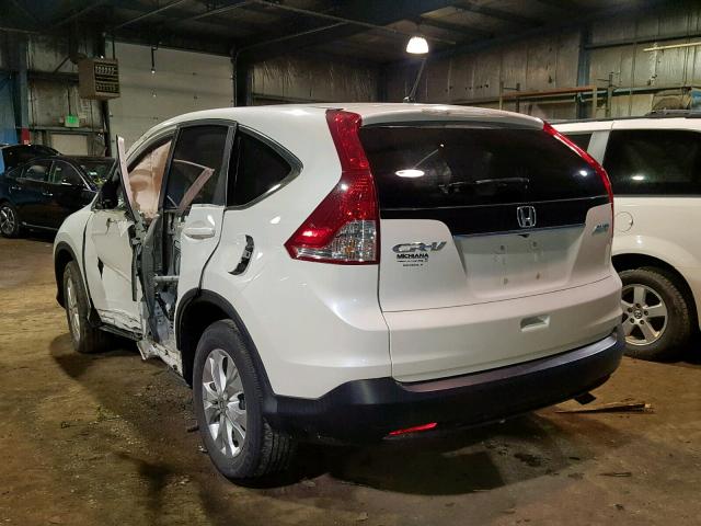 5J6RM4H55EL100985 - 2014 HONDA CR-V EX WHITE photo 3