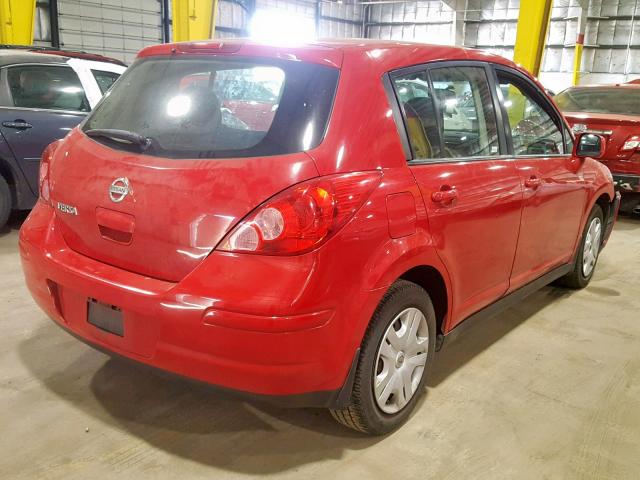 3N1BC1CP7BL378047 - 2011 NISSAN VERSA S RED photo 4