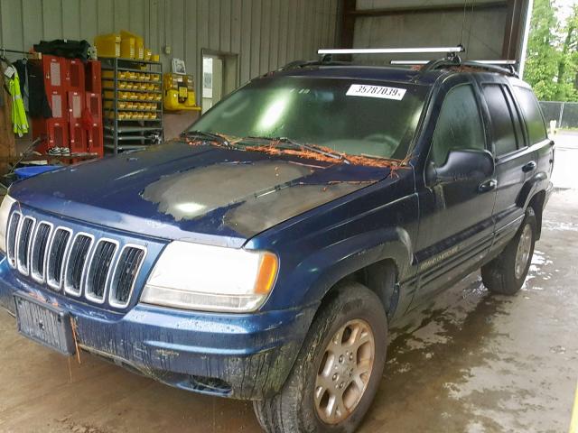 1J4GW58J52C167330 - 2002 JEEP GRAND CHER BLUE photo 2