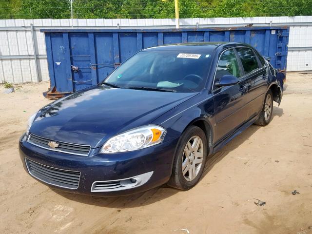 2G1WC57M991103855 - 2009 CHEVROLET IMPALA 2LT BLUE photo 2