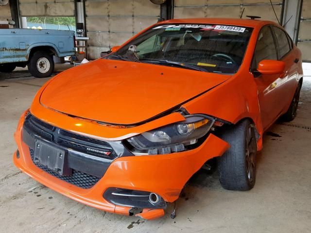 1C3CDFBB0FD316054 - 2015 DODGE DART SXT ORANGE photo 2