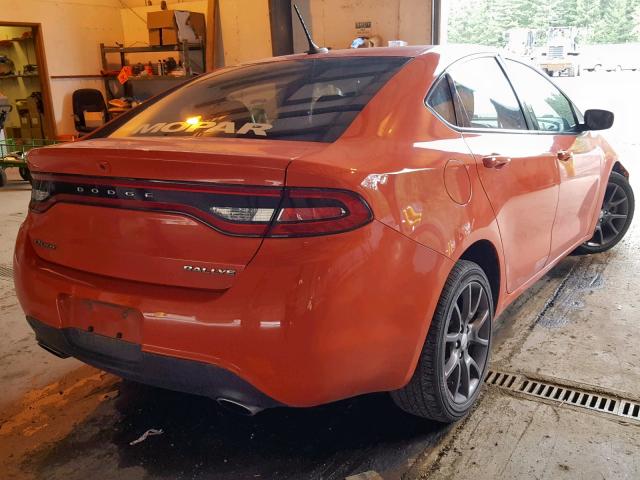 1C3CDFBB0FD316054 - 2015 DODGE DART SXT ORANGE photo 4