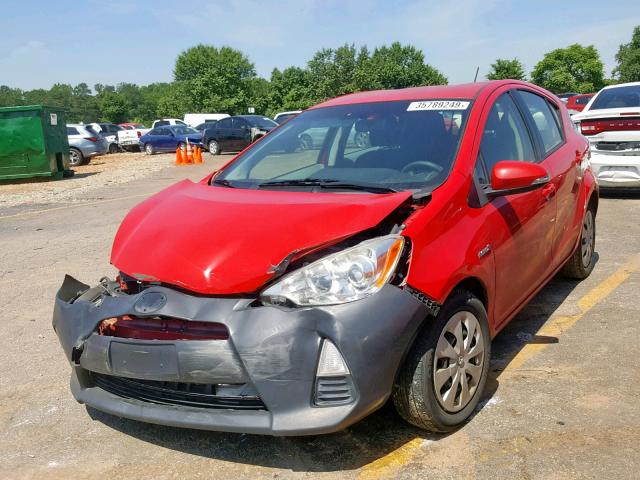 JTDKDTB33C1027360 - 2012 TOYOTA PRIUS C RED photo 2