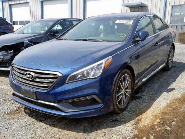 5NPE34AB5HH559417 - 2017 HYUNDAI SONATA SPO BLUE photo 2