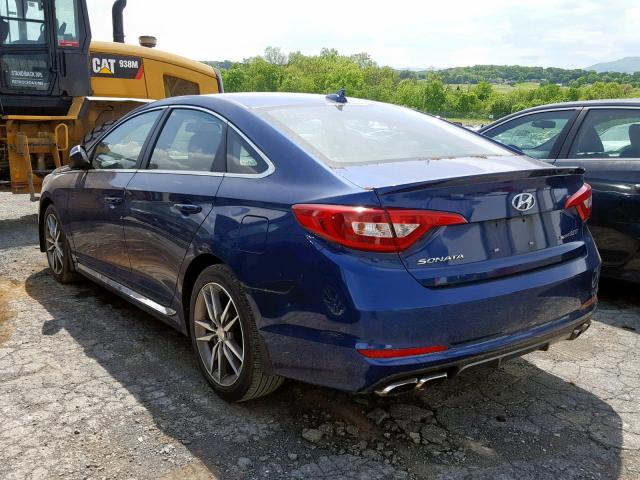 5NPE34AB5HH559417 - 2017 HYUNDAI SONATA SPO BLUE photo 3