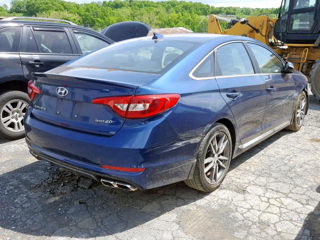 5NPE34AB5HH559417 - 2017 HYUNDAI SONATA SPO BLUE photo 4