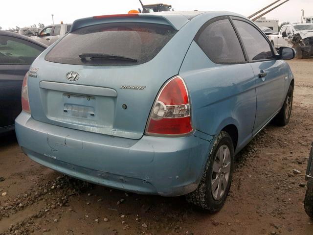 KMHCM3AC3AU159872 - 2010 HYUNDAI ACCENT BLU BLUE photo 4