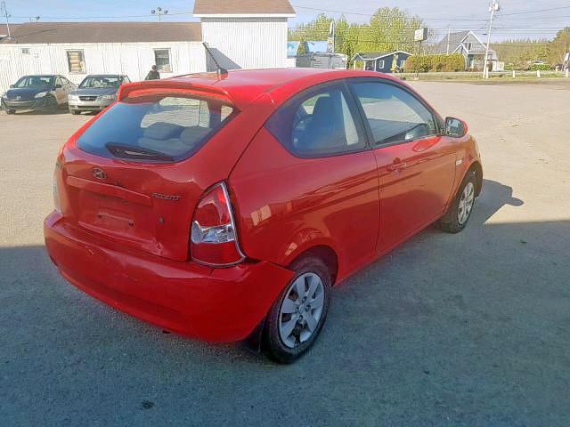 KMHCN3BC9AU171598 - 2010 HYUNDAI ACCENT SE RED photo 4