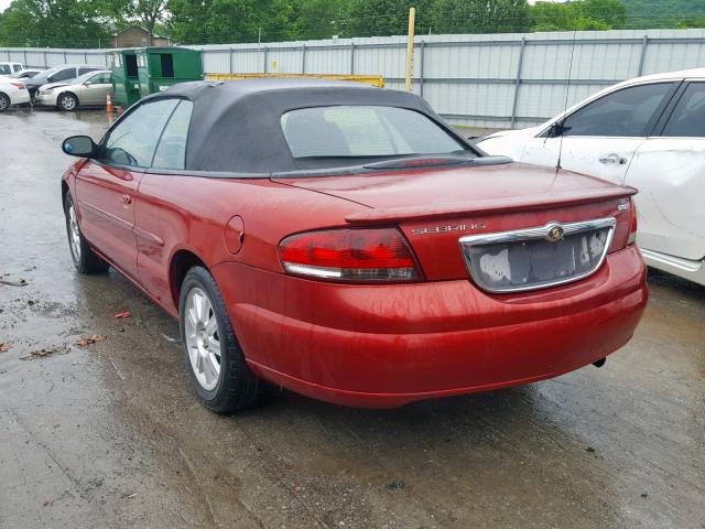 1C3EL75R86N169051 - 2006 CHRYSLER SEBRING GT RED photo 3