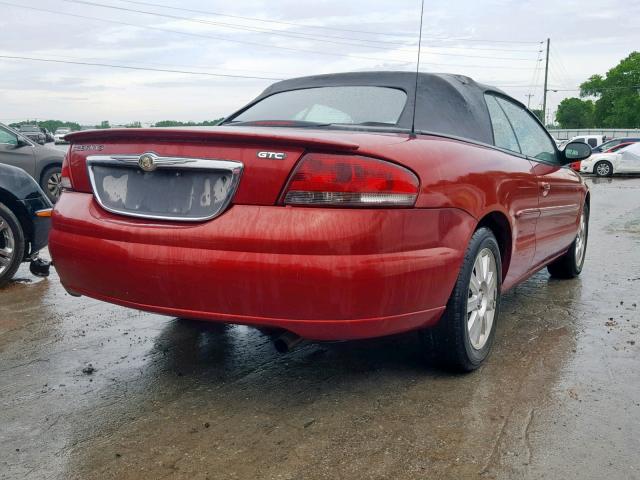 1C3EL75R86N169051 - 2006 CHRYSLER SEBRING GT RED photo 4