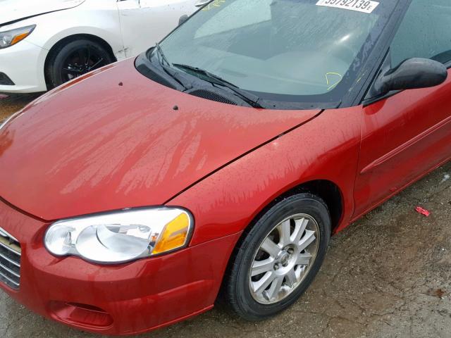 1C3EL75R86N169051 - 2006 CHRYSLER SEBRING GT RED photo 9