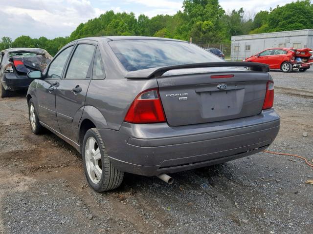 1FAFP34N87W181407 - 2007 FORD FOCUS ZX4 GRAY photo 3