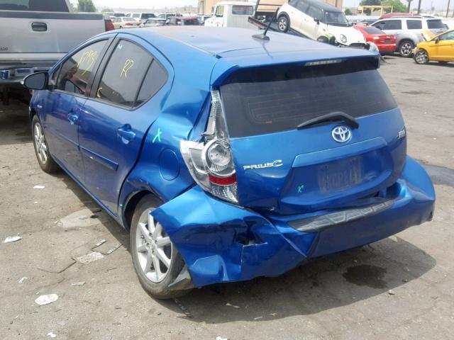 JTDKDTB36C1014781 - 2012 TOYOTA PRIUS C BLUE photo 3