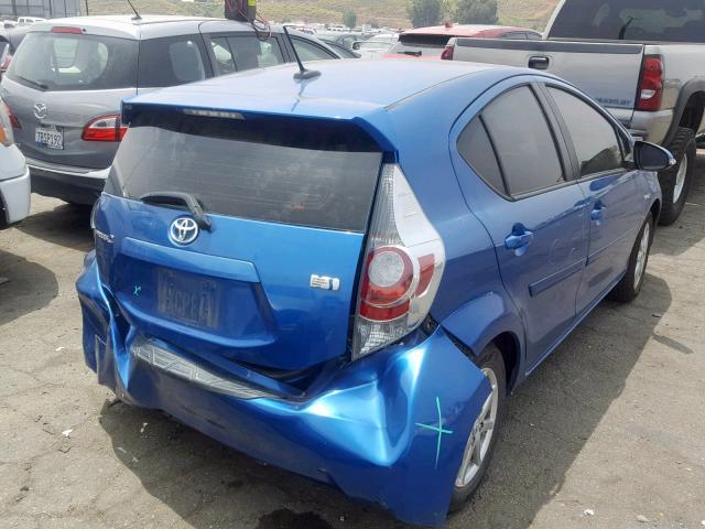 JTDKDTB36C1014781 - 2012 TOYOTA PRIUS C BLUE photo 4