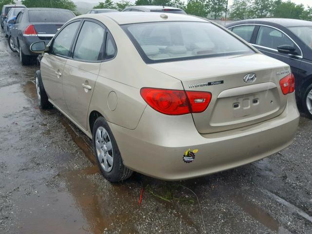 KMHDU46D57U244006 - 2007 HYUNDAI ELANTRA GL GOLD photo 3