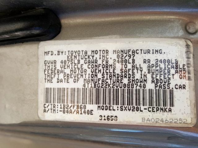 4T1BG22K2VU088740 - 1997 TOYOTA CAMRY CE  photo 10