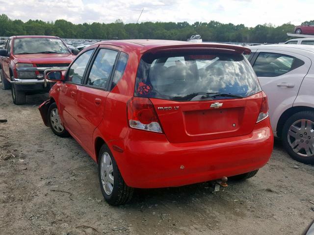 KL1TG62695B351344 - 2005 CHEVROLET AVEO LT RED photo 3