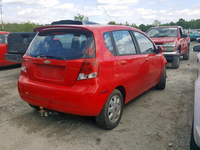 KL1TG62695B351344 - 2005 CHEVROLET AVEO LT RED photo 4