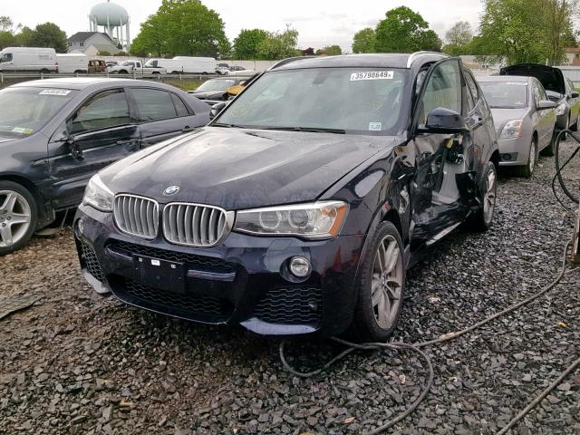 5UXWX7C35H0U43596 - 2017 BMW X3 XDRIVE3 BLUE photo 2